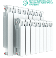 Радиатор биметаллический Rifar Monolit 300 с боковым подключением (6 секций)