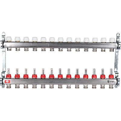 STOUT Коллектор из нержавеющей стали с расходомерами 13 вых.